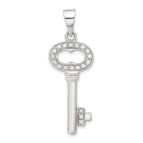 Jewelry - Key Pendant CZ Sterling Silver